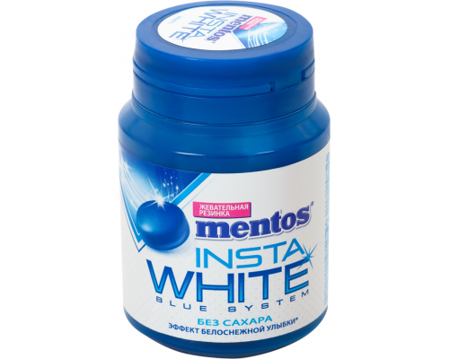 Жевательная резинка MENTOS Insta white Blue System со вкусом перечной мяты, 50г, Россия, 50 г