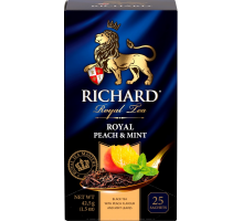 Чай черный RICHARD Royal Peach&Mint арома, 25пак, Россия, 25 пак