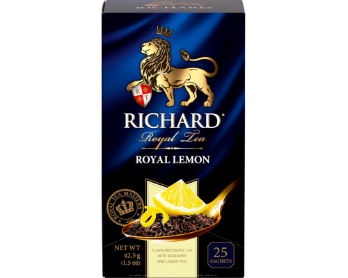 Чай черный RICHARD Royal Lemon арома, 25пак, Россия, 25 пак