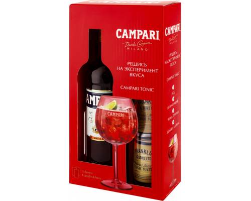 Ликер десертный аперитив CAMPARI + Напиток FRANKLIN SONS Natural Indian 3x0.15л, 0.75л, Нидерланды, 0.75 L