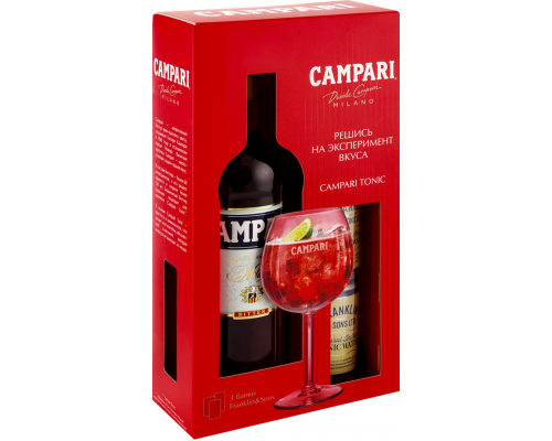 Ликер десертный аперитив CAMPARI + Напиток FRANKLIN SONS Natural Indian 3x0.15л, 0.75л, Нидерланды, 0.75 L