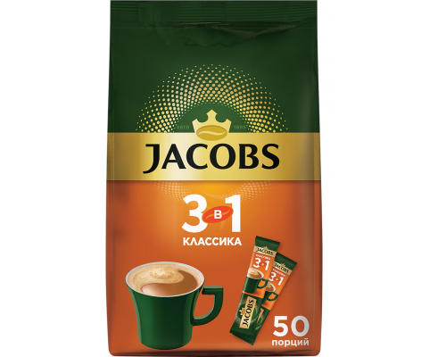 Напиток кофейный растворимый JACOBS 3в1 Классика, 675г, Россия, 675 г