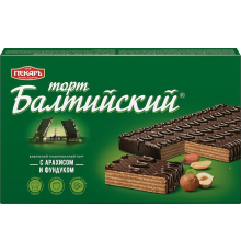 Торт вафельный ПЕКАРЬ Балтийский с арахисом и фундуком, глазированный, 290г, Россия, 290 г