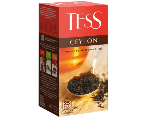 Чай черный TESS Ceylon байховый листовой, 25пак, Россия, 25 пак