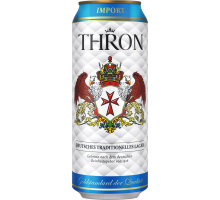 Пиво светлое THRON LAGER фильтрованное пастеризованное 4,9%, 0.5л, Германия, 0.5 L