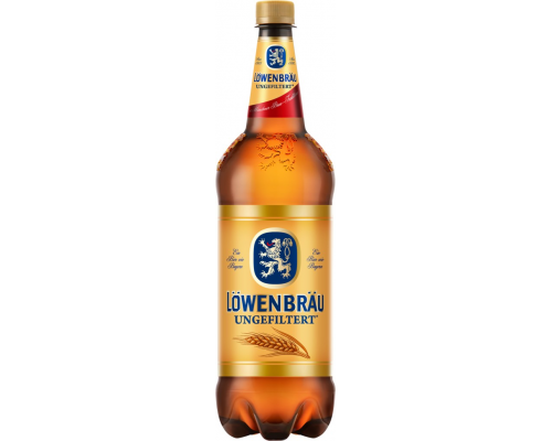 Пиво светлое LOWENBRAU Ungefiltert нефильтр. пастер. осв. алк.4,9% ПЭТ, Россия, 1.3 L