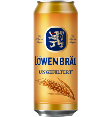 Пиво светлое LOWENBRAU Ungefiltert нефильтр. пастер. осв. алк.4,9% ж/б, Россия, 0.45 L