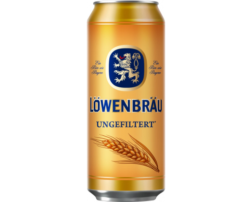 Пиво светлое LOWENBRAU Ungefiltert нефильтр. пастер. осв. алк.4,9% ж/б, Россия, 0.45 L