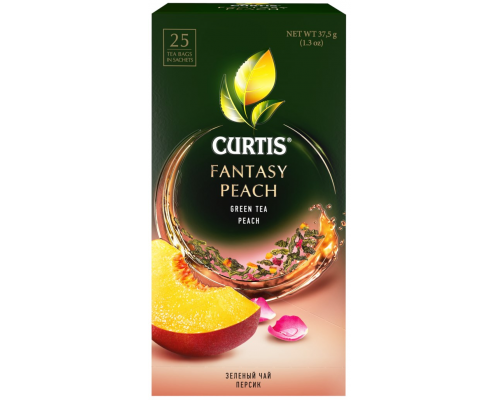 Чай зеленый CURTIS Fantasy Peach арома, 25пак, Россия, 25 саш