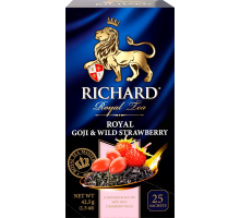 Чай черный RICHARD Royal Goji&Wild Strawberry арома, 25пак, Россия, 25 саш