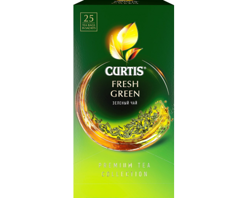 Чай зеленый CURTIS Fresh Green, 25пак, Россия, 25 саш