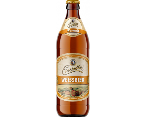 Пиво светлое EINSIEDLER Weissbier пшен. нефильтр. пастер. неосв. алк.5,2% ст., Германия, 0.5 L