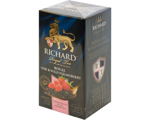 Чай черный RICHARD Royal Goji&Wild Strawberry арома, 25пак, Россия, 25 саш