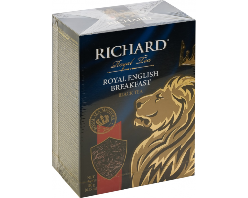 Чай черный RICHARD Royal English Breakfast листовой, 180г, Россия, 180 г