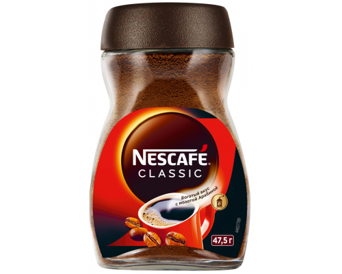 Кофе растворимый NESCAFE Classic натуральный, 47,5г, Россия, 47,5 г