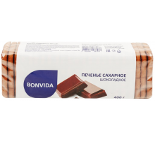 Печенье сахарное BONVIDA Шоколадное, 400г, Россия, 400 г