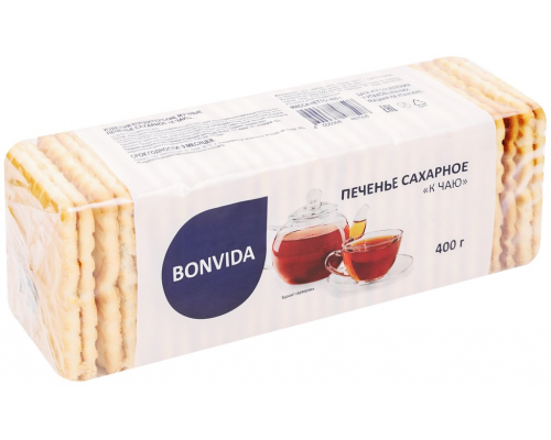 Печенье сахарное BONVIDA К чаю, 400г, Россия, 400 г