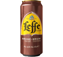 Напиток пивной LEFFE Brune Темный эль пастер. алк.6,5% ж/б, Россия, 0.45 L