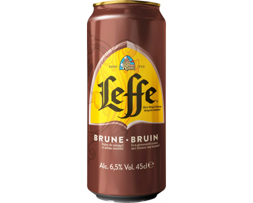 Напиток пивной LEFFE Brune Темный эль пастер. алк.6,5% ж/б, Россия, 0.45 L