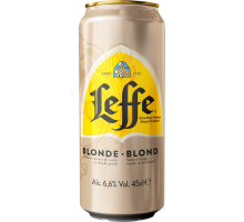 Напиток пивной LEFFE Blonde Светлый эль пастер. алк.6,6% ж/б, Россия, 0.45 L