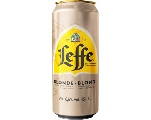 Напиток пивной LEFFE Blonde Светлый эль пастер. алк.6,6% ж/б, Россия, 0.45 L