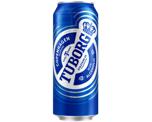 Пиво безалкогольное светлое TUBORG Non-Alco пастер. алк.0,5% ж/б, Россия, 0.45 L