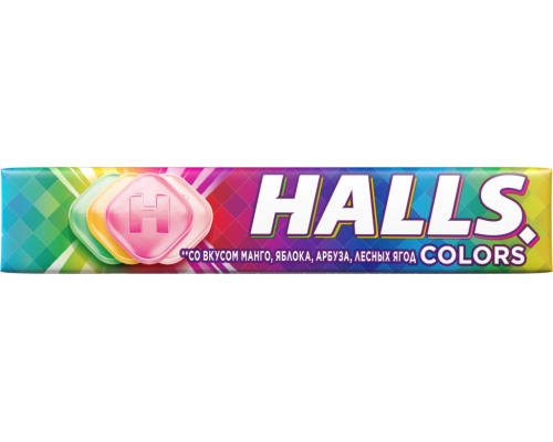 Карамель леденцовая HALLS Colors ассорти, 25г, Россия, 25 г