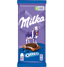 Шоколад молочный MILKA Oreo с круглым печеньем и начинкой со вкусом ванили, 92г, Венгрия, 92 г