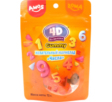 Мармелад жевательный 4D GUMMY Числа, 72г, Китай, 72 г