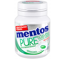 Жевательная резинка MENTOS Pure white со вкусом нежной мяты, 54г, Россия, 54 г