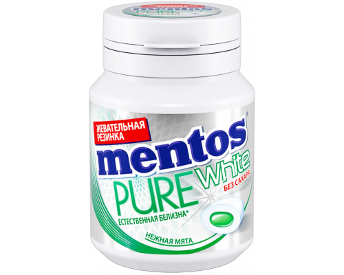 Жевательная резинка MENTOS Pure white со вкусом нежной мяты, 54г, Россия, 54 г