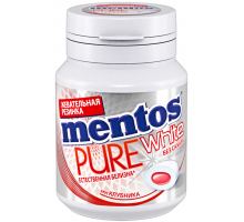 Жевательная резинка MENTOS Pure white со вкусом клубники, 54г, Россия, 54 г