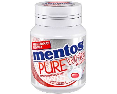 Жевательная резинка MENTOS Pure white со вкусом клубники, 54г, Россия, 54 г