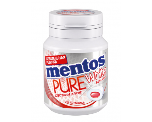 Жевательная резинка MENTOS Pure white со вкусом клубники, 54г, Россия, 54 г