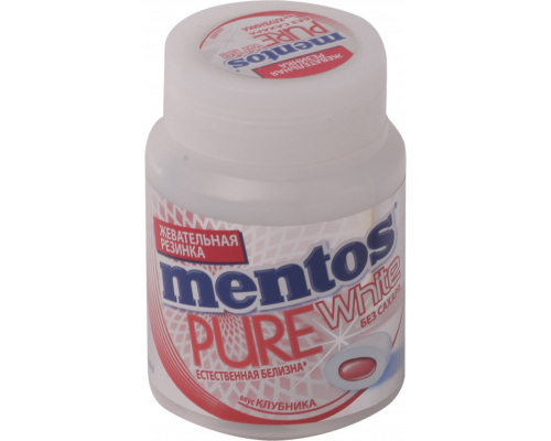 Жевательная резинка MENTOS Pure white со вкусом клубники, 54г, Россия, 54 г