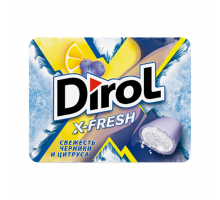 Жевательная резинка DIROL X-fresh Свежесть черники и цитруса, 16г, Россия, 16 г