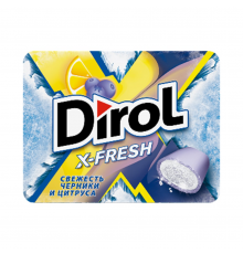 Жевательная резинка DIROL X-fresh Свежесть черники и цитруса, 16г, Россия, 16 г