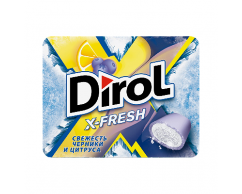 Жевательная резинка DIROL X-fresh Свежесть черники и цитруса, 16г, Россия, 16 г