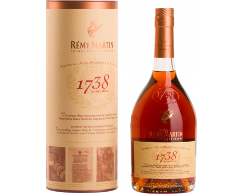 Коньяк REMY MARTIN 1738 Accord Royal ординарный 4 года 40%, п/у, 0.7л, Франция, 0.7 L