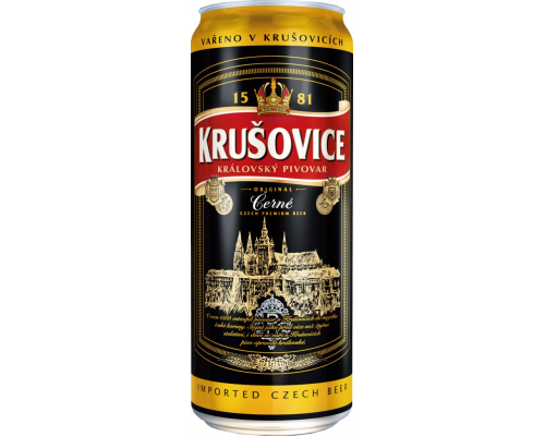 Пиво темное KRUSOVICE Cerne фильтрованное пастеризованное, 3,8%, ж/б, 0.5л, Чехия, 0.5 L