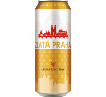 Пиво светлое ZLATA PRAHA фильтрованное пастеризованное, 4,7%, ж/б, 0.5л, Чехия, 0.5 L