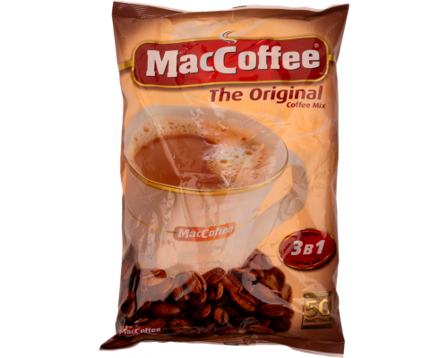 Напиток кофейный растворимый MACCOFFEE 3в1, 50пак, Россия, 50 пак