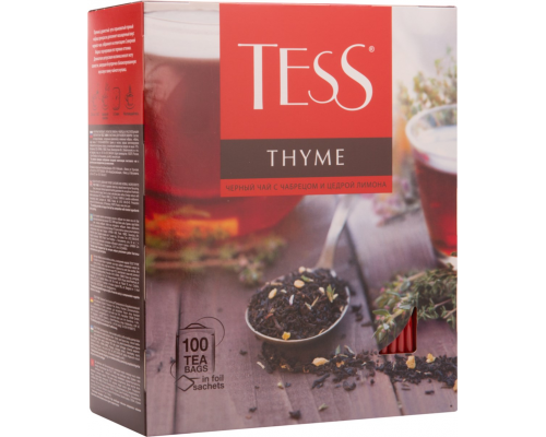 Чай черный TESS Thyme с чабрецом и цедрой лимона, 100пак, Россия, 100 пак