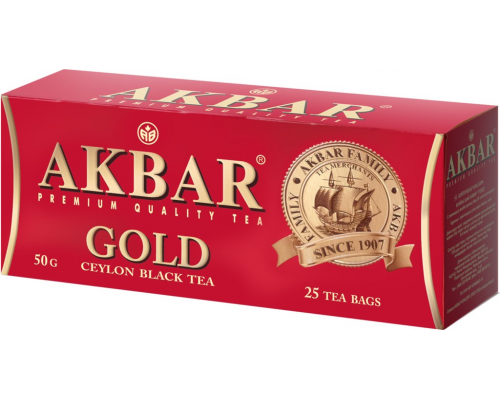 Чай черный AKBAR Gold байховый, 25пак, Россия, 25 пак