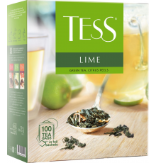 Чай зеленый TESS Lime с цедрой цитрусовых и ароматом лайма, 100пак, Россия, 100 пак