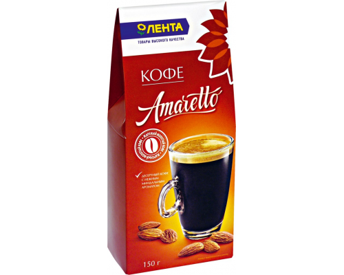 Кофе молотый ЛЕНТА Amaretto натуральный жареный, 150г, Россия, 150 г