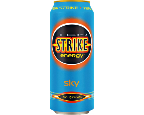 Напиток слабоалкогольный TEN STRIKE Sky, 7,2%, ж/б, 0.45л, Россия, 0.45 L