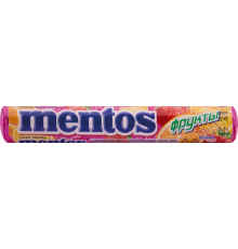 Драже жевательное MENTOS ассорти фруктовых вкусов, 37г, Россия, 37 г