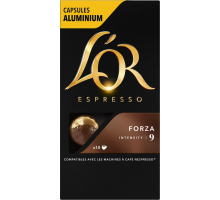 Кофе молотый в капсулах L’OR Espresso Forza натуральный жареный, 10кап, Франция, 10 кап