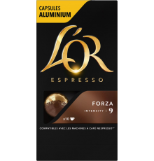 Кофе молотый в капсулах L’OR Espresso Forza натуральный жареный, 10кап, Франция, 10 кап